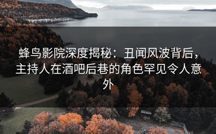 蜂鸟影院深度揭秘：丑闻风波背后，主持人在酒吧后巷的角色罕见令人意外