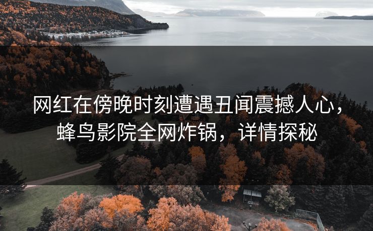 网红在傍晚时刻遭遇丑闻震撼人心，蜂鸟影院全网炸锅，详情探秘