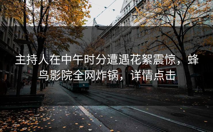 主持人在中午时分遭遇花絮震惊，蜂鸟影院全网炸锅，详情点击