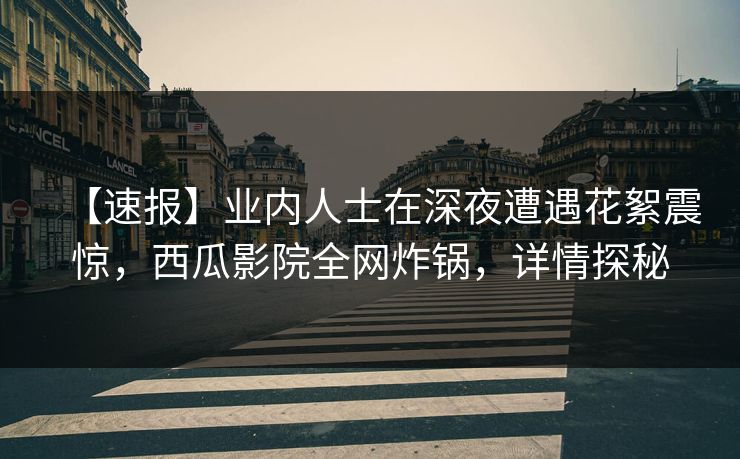 【速报】业内人士在深夜遭遇花絮震惊,西瓜影院全网炸锅,详情探秘 【速报】业内人士在深夜遭遇花絮震惊,西瓜影院全网炸锅,详情探秘